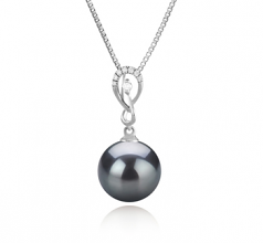 10-11mm AAA Quality Tahitian Cultured Pearl Pendant in Lena Black