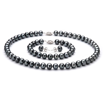 black pearl jewelry set